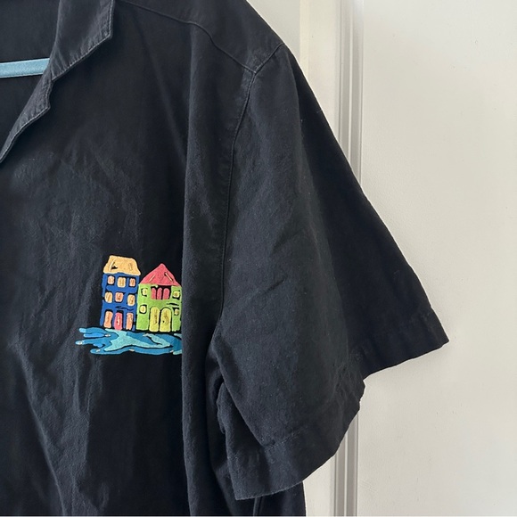 Vintage Jane Ashley Black Painted Beaded Button Up Shirt Women’s Plus Size 2X - Picture 5 of 16